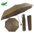 Parapluie pas cher promotionnel 3 pliant extra large manuel ouvert point marron